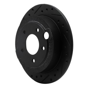 Mazda Millenia Brake Rotor (1) - Rear Left - R1 Concepts - Drilled & Slotted - Black - `95-`02